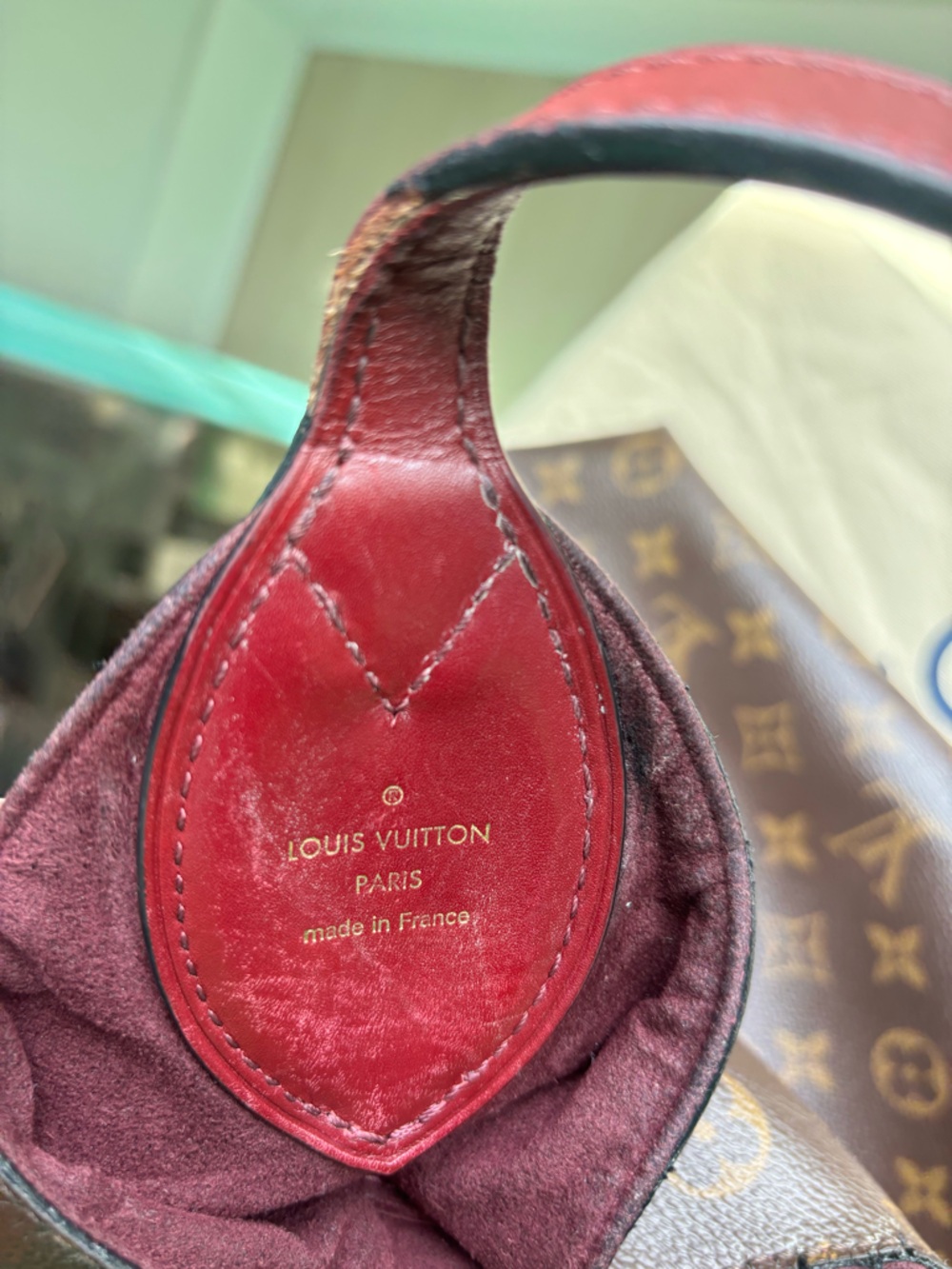 Louis Vuitton Monogram Flower Hobo with Burgundy Trim ~ Authentic - Picture 6 of 16